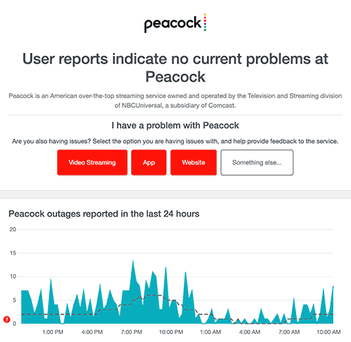 why does peacock keep freezing checking server downtime
