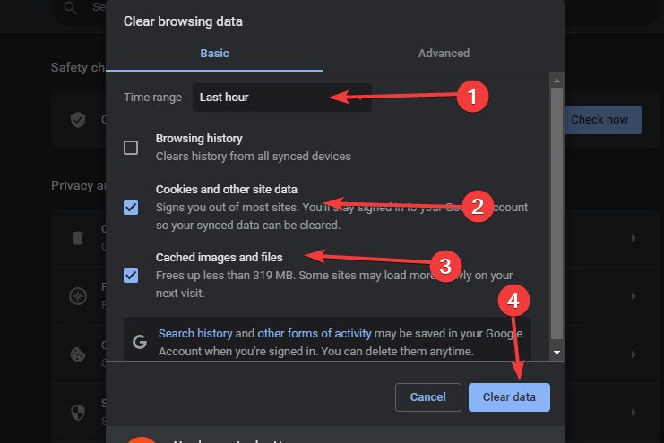 why does peacock keep freezing clear cache file step 4