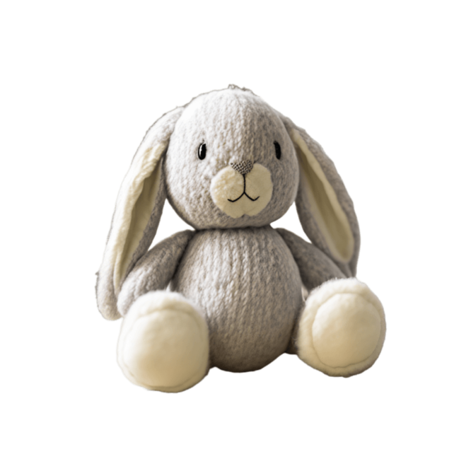 Gray stuffed rabbit