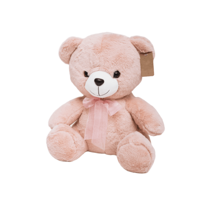 Pink bow teddy bear