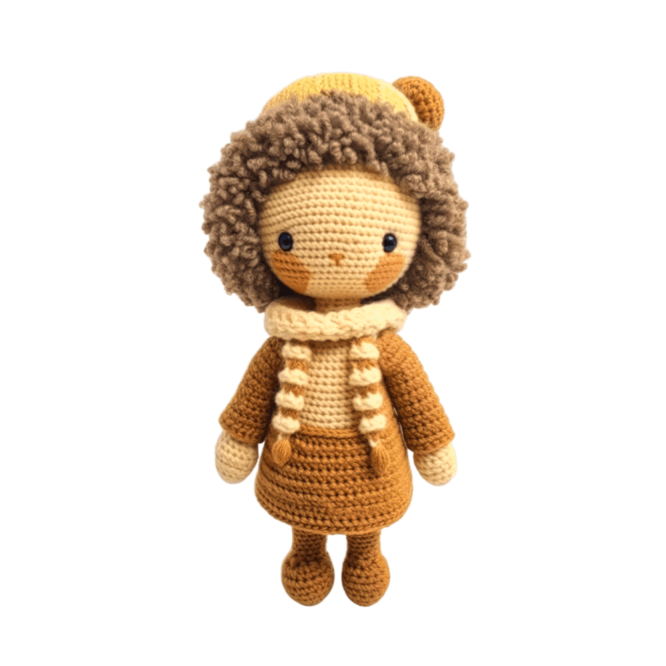 Knitted wool doll