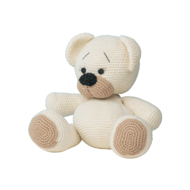 White knitted teddy bear